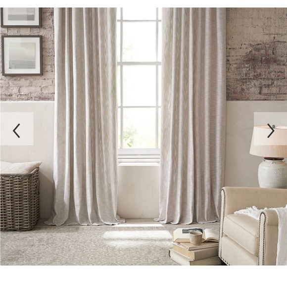 100x108 Pottery Barn Seaton textured cotton curtain - Picture 2 of 4